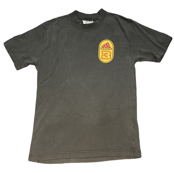 VINTAGE ADIDAS unisex black 3 stripe graphic tee. small womens, 14 boys. - Picture 2 of 3